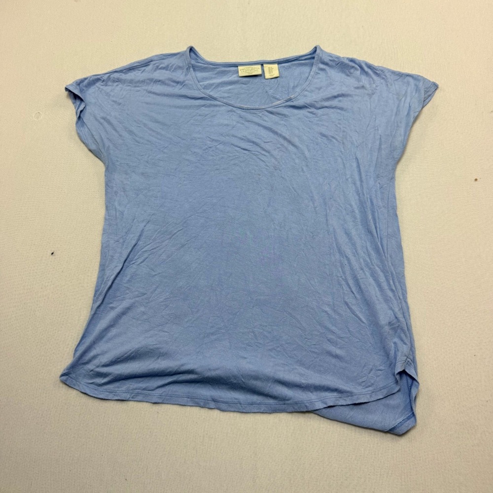 Telluride Clothing Co Top Women Small Blue Good Scoop Neck Short Sleeve Cap Tee